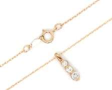 14kt Yellow gold 0.15ctw diamond graduated 3 stone pendant on chain