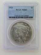 1923 Silver Peace Dollar, PCGS MS63