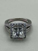 18K White Gold Princess Cut 3.21 Carat Diamond Ring