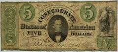 Early CSA $5 Sept 2 1861 Note