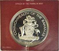 Superb Cameo Proof 1975 $10 Bahamas Independence Day coin. Box/COA