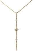 New 0.75ctw Diamond Multi Station Dagger Pendant Necklace in 14K