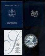 3 Gem Proof $1 Silver Eagles in Box w/CoA