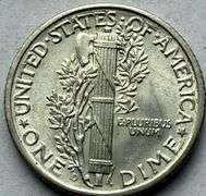 1937 D Full Bands Gem BU Mercury Dime