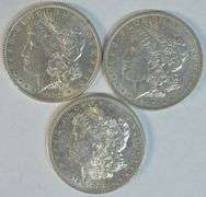 Nice AU 1882, 1882-O & 1882-S Morgan Silver Dollars