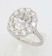 Designer Rahaminov GIA 3.84CTW Earth Mined Oval Diamond Ring