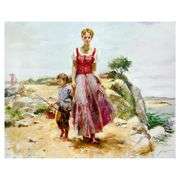 Cliffside at the Sea by Pino (1939-2010)