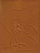 Rare Pablo Picasso Embossment on Harpgaon Cloth from Chant Funèbre pour Ignacio Sánchez Mejías, 1976