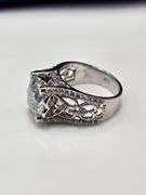 Huge 6.25 Ct Sparkling White E-F Fire Moissanite Ring