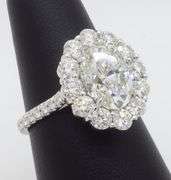 Designer Rahaminov GIA 3.84CTW Earth Mined Oval Diamond Ring