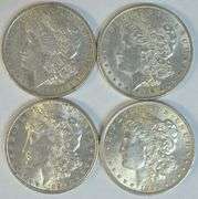 Well struck and brilliant 1886 to 1896 Morgan Silver Dollars. All different