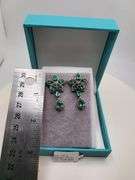 Very high quality hand made emerald and diamonds on silver earrings