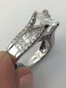 Radiant cut 18k White Gold Natural Diamond Engagement Ring