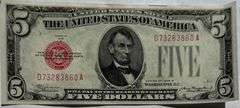 $5 1928 B Unc Gold US Note