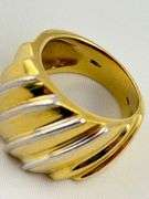 Italian 18KT Yellow Gold Wide Ribbed Ring