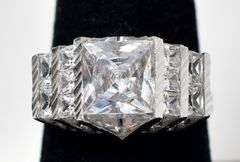 CZ Gemstone Cluster Ring in Sterling Silver