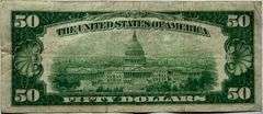 Scarce $50 1928 Star First Series Numerical Gold Payable Note