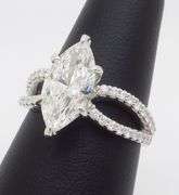 Certified 2.85CTW Marquise Diamond Ring