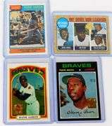 Hank Aaron 4 Card Lot of Topps Reprints