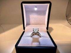 Sparkling 2.75 Ct Ambeer Ice Princess Cut Lab Simulated Diamond Ring