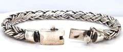 925 Sterling silver heavy braided bracelet