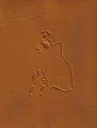 Rare Pablo Picasso Embossment on Harpgaon Cloth from Chant Funèbre pour Ignacio Sánchez Mejías, 1976