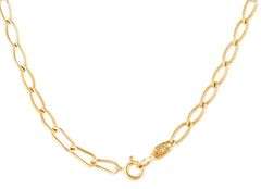 4.0MM Textured Fancy Oval Link Chain Necklace in 18K