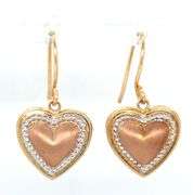 14kt Yellow gold heart shaped dangle earrings