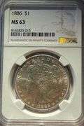 1886  Morgan Dollar NGC MS 63