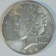 Near Gem BU 1934-P Peace Silver Dollar