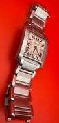 Cartier Women's Tank Francaise Date 2465 White Dial Quartz 25mm Steel Watch