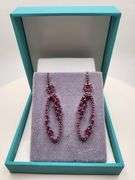 Very high quality hand made ruby on silver earrings