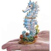 Seahorse Trinket Jewelry Box with Rhinestones