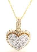 14kt Yellow gold Dadwani diamond heart shaped pendant on chain