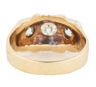 0.54ctw European Diamond Three Stone Two Tone Art Deco Ring in 10K