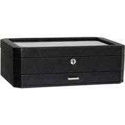 12-Slot Leather Watch Box with Valet Drawer