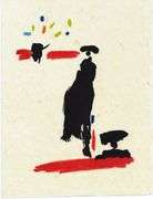 Rare Pablo Picasso Woodcut on Japon Nacre Paper from Chant Funèbre pour Ignacio Sánchez Mejías, 1976