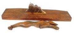 French Art Deco Hand Carved Greyhound Sculpture