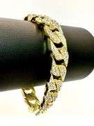 14 Kt Gold Plated 37 Gram Cuban Curb Link Bracelet