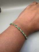 14K Yellow Gold Oval Cut Emerald Tennis Bracelet