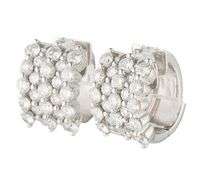 2.25ctw G SI Diamond 5-Row Hoop Earrings in 14K White Gold