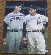 HAND SIGNED JOE DIMAGGIO AND TED WILLIAMS 8X10 WITH COA