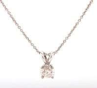 14kt White gold 0.45ct RBC solitare necklace