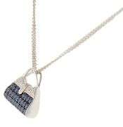 Mirabelle 0.40ctw Sapphire and 0.17ctw Diamond Purse Pendant Necklace in 18K