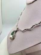 Very fine emerald and south sea with diamond necklace