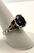 Impressive 14 Kt White Gold Plated Huge Black 7.75 Ct Lab Simulated Diamond Ring
