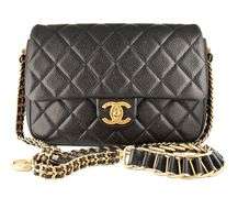 Chanel Medium Black Quilted Caviar Chain Soul Flap Bag