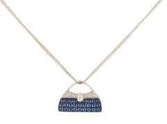 Mirabelle 0.40ctw Sapphire and 0.17ctw Diamond Purse Pendant Necklace in 18K
