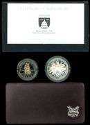 2 Different 2-Piece Proof Silver Commemorative Sets in Box w/CoA: 1986 & 1989