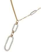New 1.28ctw Diamond Open Oval Triple Drop Chain Necklace in 14K